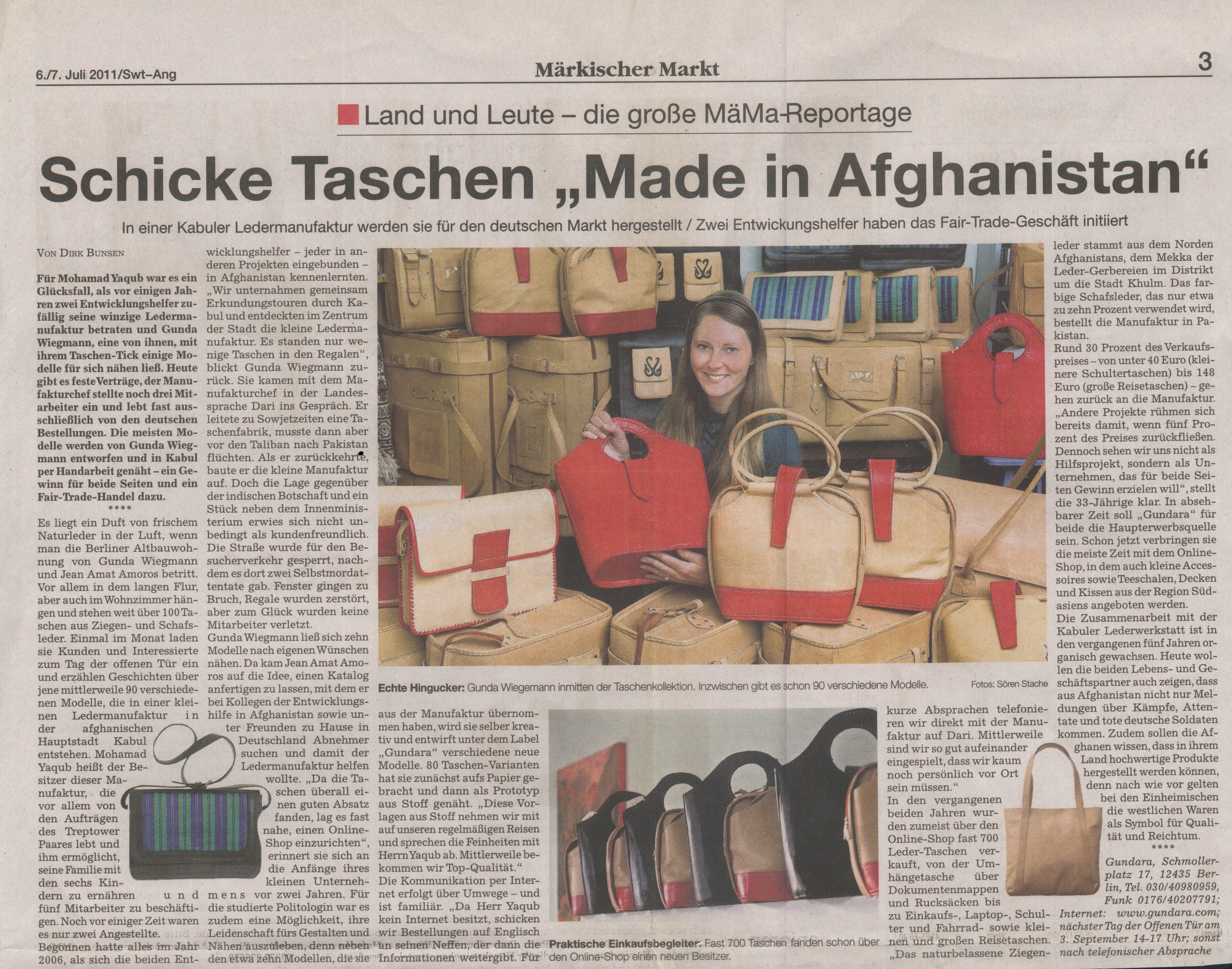 Schicke Taschen Made in Afghanistan