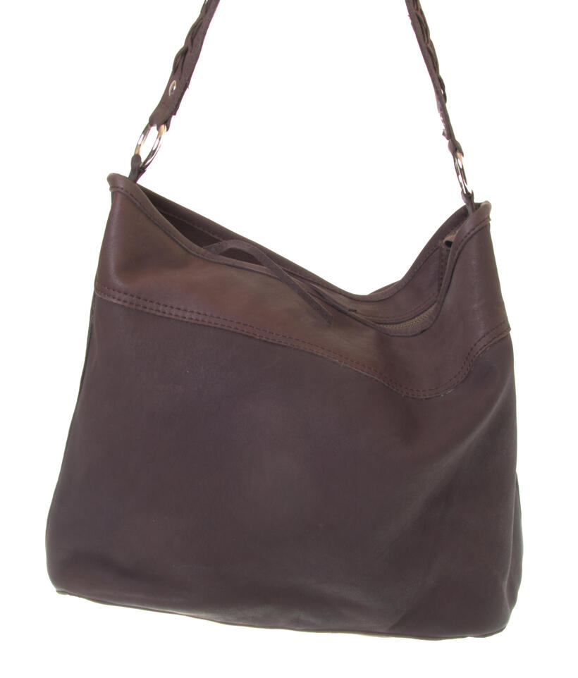 Carla chocolate colour leather bag