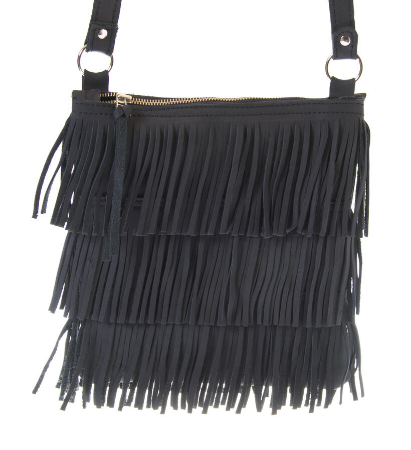 Fringe - Small shoulder bag - Black Colour - Jackal and Hide