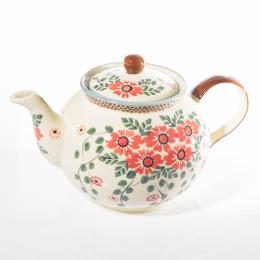 floral pattern on ceramic teapot from Boleslawiec