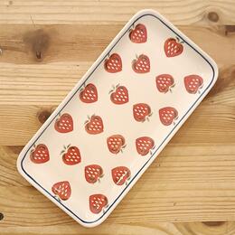 ceramic tray with big strawberries