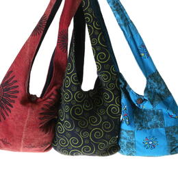 printed lama bags from Nepal cooperative local women's handicraft