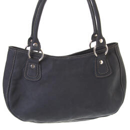 fida zipper closed bag in black leather