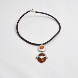 pendentif agate et argent