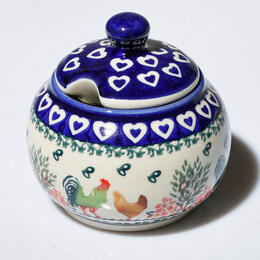 sugar bowl with chicken pattern