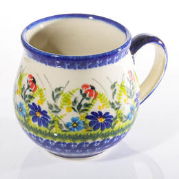 flower field pattern on polish belly cup