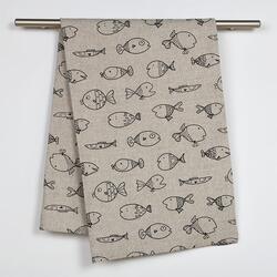 black round fishes pattern towel