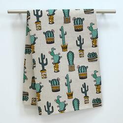 cactus linen towel