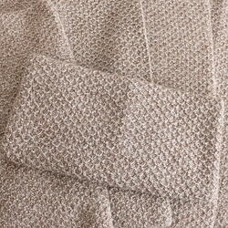 alpaca loop shawl with mixed yarns brown and white