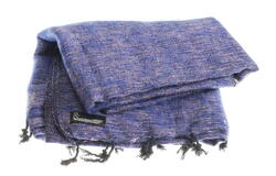 blue and pink yarns yak shawl from Nepal