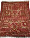 red and yellow turkmen prayer rug